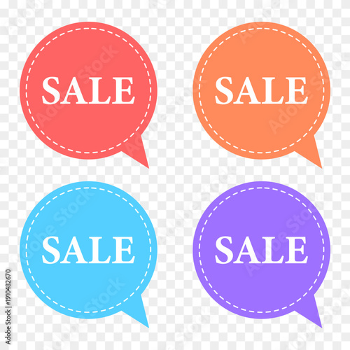 sale sticker flat vector icon set