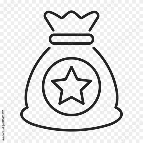 bag with star line icon