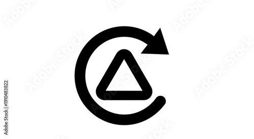 circular arrow triangle, refresh symbol, reload icon, loop