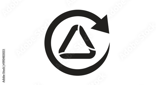 recycling symbol icon, circular arrow, waste management, eco friendly concept