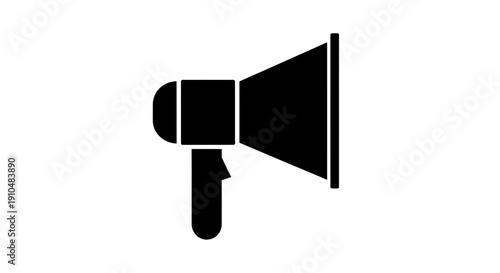 megaphone icon, announcement symbol, communication concept, loud speaker