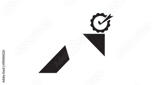 Checkmark icon in simple flat design with black color on white background for quality assurance symbol