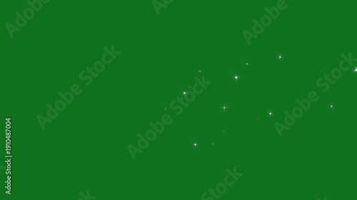 White glowing twinkle stars with sparkling glitter dust trail, magic sparkles, glitter line stars, comic manga flash burst, retro shine movement, looping magic star effect on green screen 4k