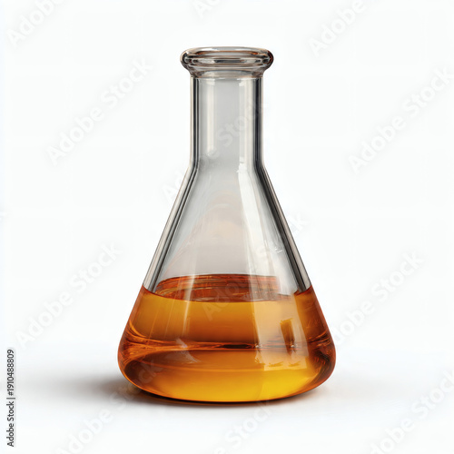 Wallpaper Mural An Erlenmeyer Flask Containing A Golden Amber Liquid Centered Against A Clean White Background Torontodigital.ca