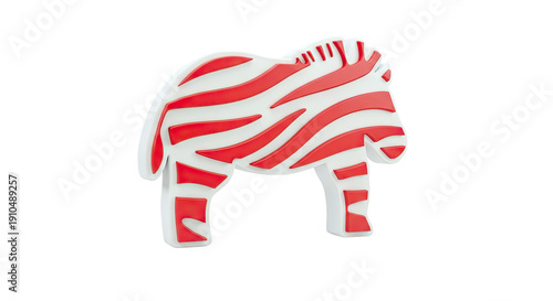 Red and White Zebra Figurine