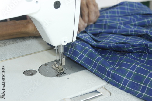 Sewing Tools and Equipment with a Sewing project on a Boutique Shop