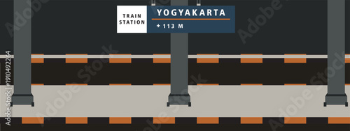 Yogyakarta Train Station Platform Illustration
