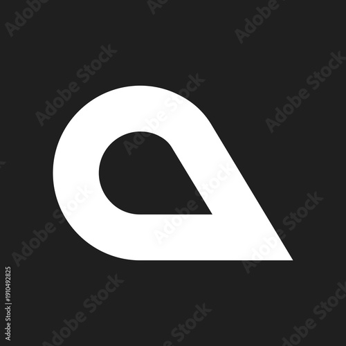 Abstract Letter A Logo Design Element on Dark Background, Minimalist Geometric Shape Icon