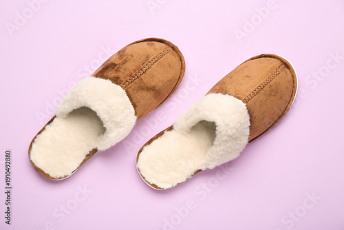 Pair of brown soft slippers...