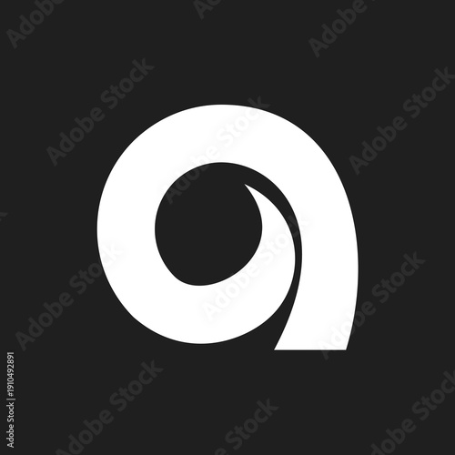 Abstract Minimalist White Letter A Logo Design on Black Background