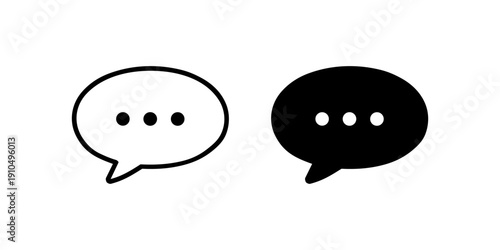 Chat message icons in outline and solid style
