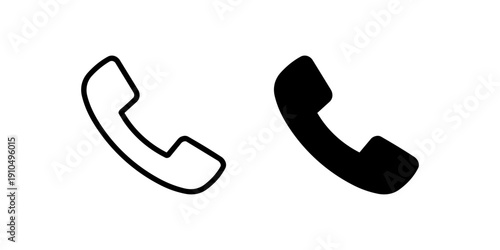 Phone call icons in outline and solid style
