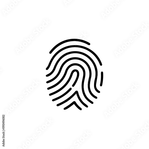 Fingerprint identification icon in line style
