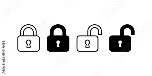 Locked and unlocked padlock icons
