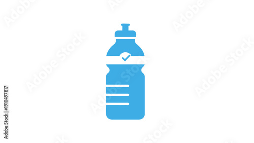 Blue plastic water sports bottle.