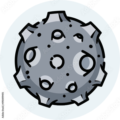 Cratered Gray Asteroid With Rough Texture