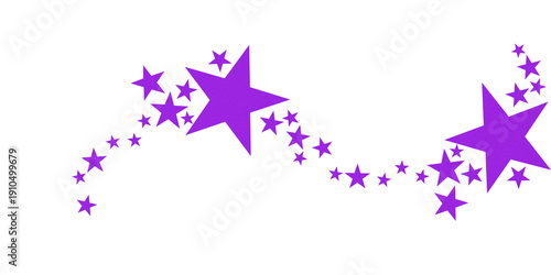 Bright purple stars are perfect for celebrations, achievements, or a magical theme. Ideal for holiday greeting cards, banners, or decorations, set against a transparent background.