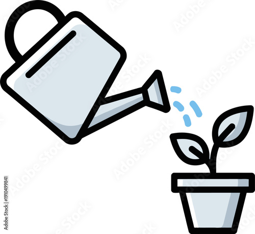 Watering Can Pouring Plant Icon