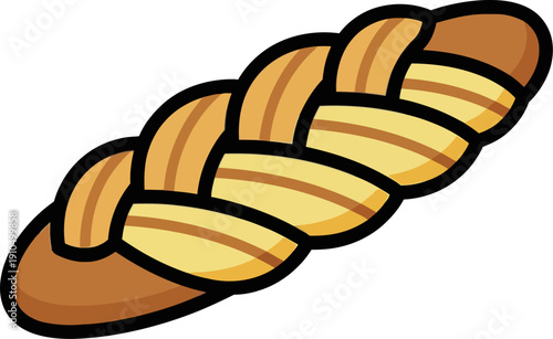 Braided Bread Loaf Bakery Icon