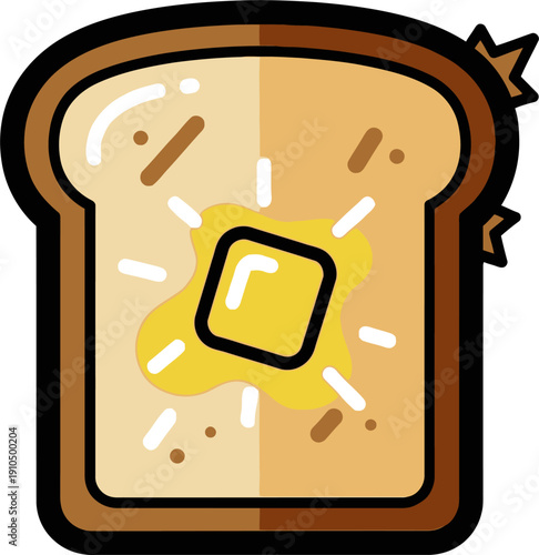 Butter Toast Bread Slice Icon