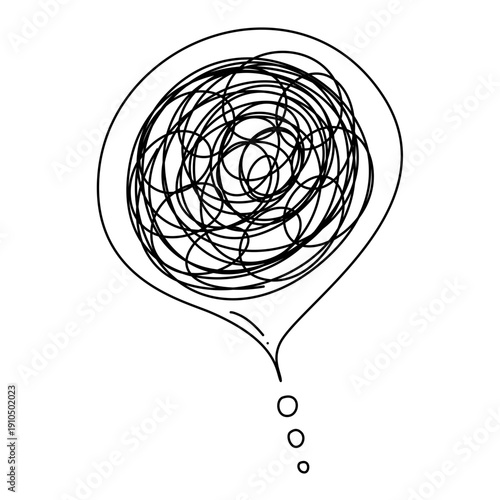 Chaotic scribble lines symbolizing mental health struggle