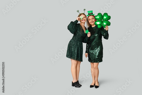 Beautiful women with clover...