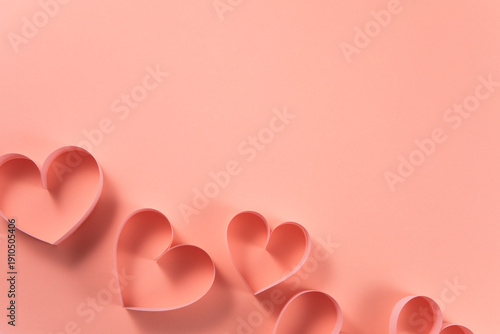 Composition for Valentine's Day with paper hearts	
