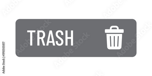 Professional Standalone Trash Bin Label – High-Visibility Grey General Waste Sign with Bin Icon