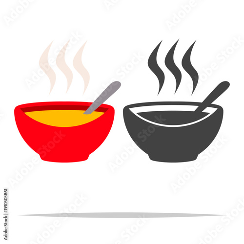 Hot soup bowl icon transparent vector isolated illustration