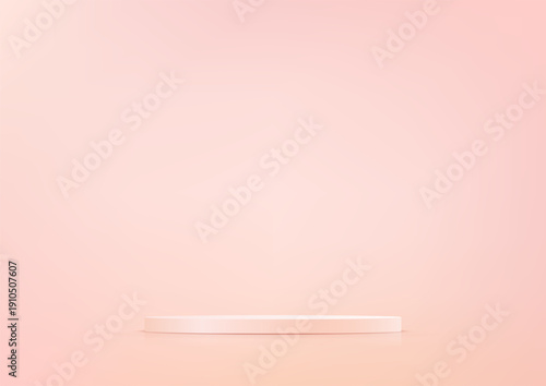 Pastel Pink background vector 3d with pink podium Space for selling products on the website. Abstract wallpaper design with copy space to display your products. Vector illustration.