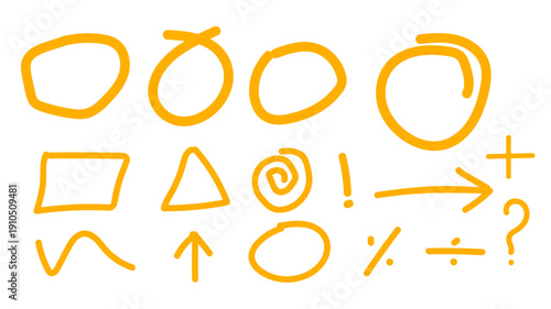 Hand drawn vector shapes and arrows in editable EPS format