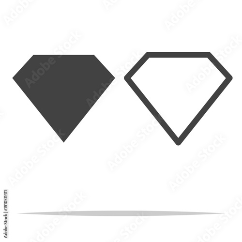 Diamond shape outline icon transparent vector isolated illustration