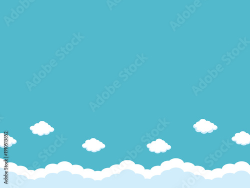 正月, 年賀状, 空, 雲, フレーム, 紙吹雪, 青空, 干支, 風景, 年賀, 新年, 自然, かわいい, 素材, 枠, 背景,