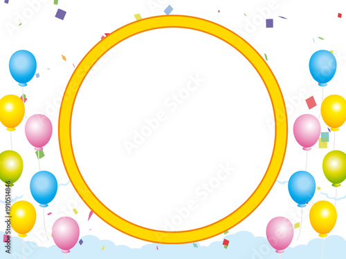 正月, 年賀状, 空, 雲, フレーム, 紙吹雪, 青空, 干支, 風景, 年賀, 新年, 自然, かわいい, 