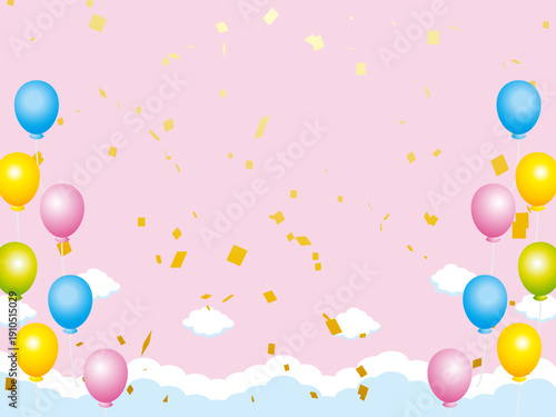 正月, 年賀状, 空, 雲, フレーム, 紙吹雪, 青空, 干支, 風景, 年賀, 新年, 自然, かわいい, 