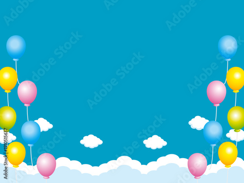 正月, 年賀状, 空, 雲, フレーム, 紙吹雪, 青空, 干支, 風景, 年賀, 新年, 自然, かわいい, 