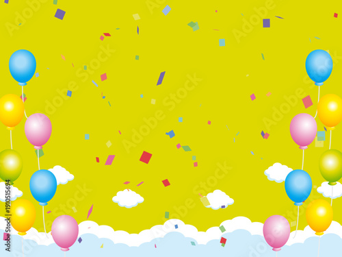 正月, 年賀状, 空, 雲, フレーム, 紙吹雪, 青空, 干支, 風景, 年賀, 新年, 自然, かわいい, 