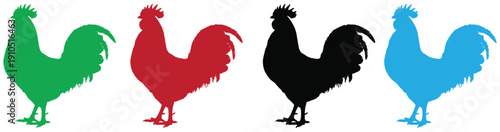Hen logo icon silhouette chicken poultry. Rooster hen chick and egg silhouette poultry vector illustration .
