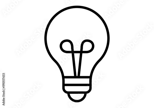 Bombilla clásica con filamento de trazo lineal minimalista 