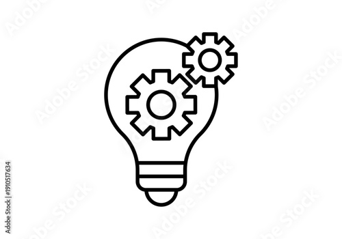 Bombilla lineal con dos engranajes mecánicos en la parte superior 