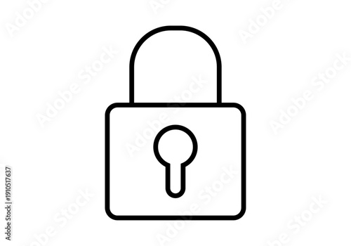 Candado de seguridad de trazo lineal negro con ojo de cerradura