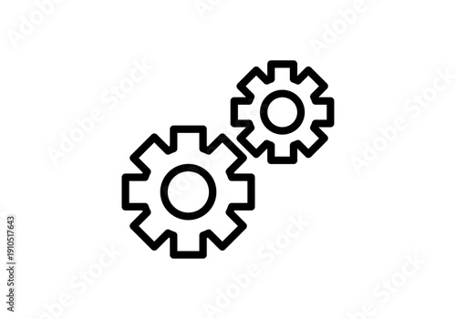 Dos engranajes lineales entrelazados que representan trabajo en equipo y procesos industriales 
