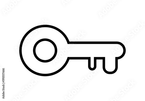 Llave clásica con contorno negro para apertura y acceso