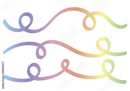 Líneas curvas decorativas con degradado de colores pastel 