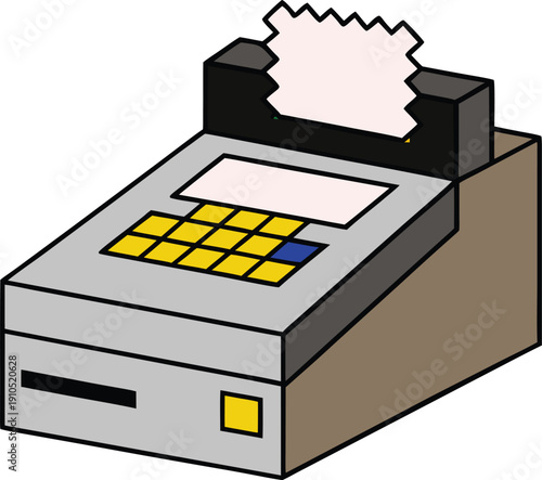 Retro pixel coupon machine printing instant discounts