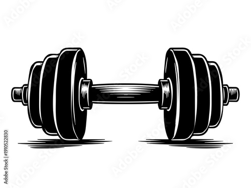 Eine klassische Kurzhantel als zentrales Symbol. Ideal für Sportgeschenke oder Trainingsräume.KI Generiert