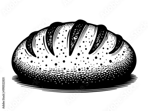 Ein rustikales Brot mit typischen Einschnitten. Perfekt für Bäcker, Hofläden oder Frühstücksbretter.KI Generiert