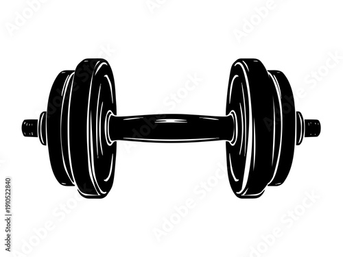 Eine klassische Kurzhantel als zentrales Symbol. Ideal für Sportgeschenke oder Trainingsräume.KI Generiert