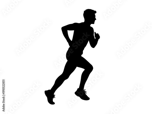 Ein Läufer in Bewegung als geschlossene Silhouette. Perfekt für Laufgruppen oder Motivationsgeschenke.KI Generiert