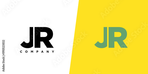 Letter J and R, JR logo design template. Minimal monogram initial based logotype.